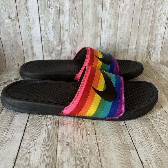 Nike Benassi JDI Rainbow “BETRUE” Slides CD2717-001 Men\'s Size 15 LGBTQ Pride